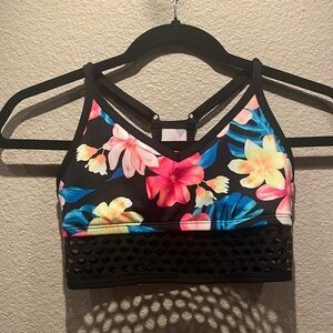 Victoria’s Secret PINK Ultimate Lightly Lined Sports Bra Tropical Floral Mesh XS